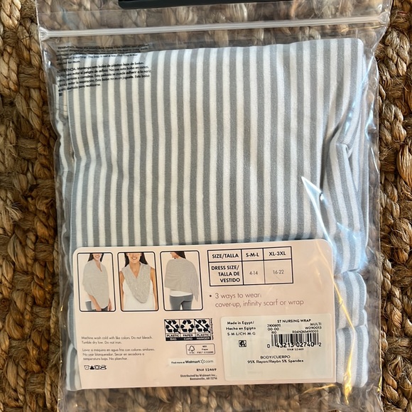 Secret Treasures Nursing Cover-up  Gray Stripes Soft Knit Fits size S, M & L - Picture 8 of 9
